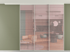 Перегородка Formato вдоль стены на потолок 3 створки с синхронным механизмом