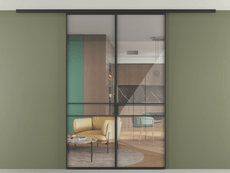 Перегородка Формато вдоль стены на потолок 2 створки