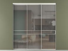 Перегородка Formato внутри проёма 3 створки с синхронным механизмом