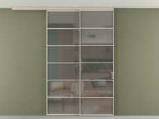 Перегородка Формато вдоль стены на потолок 2 створки с синхронным механизмом