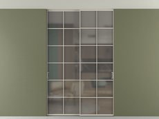 Перегородка Формато внутри проёма скрытое крепление в потолок 2 створки