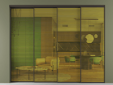 Перегородка Formato внутри проёма 4 створки с синхронным механизмом