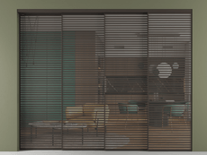 Перегородка Формато внутри проёма 4 створки с синхронным механизмом