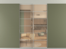 Перегородка Формато внутри проёма скрытое крепление в потолок 2 створки