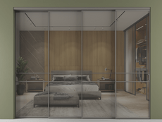 Перегородка Формато внутри проёма 4 створки с синхронным механизмом