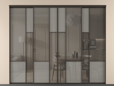 Перегородка Мозаик внутри проёма 4 створки