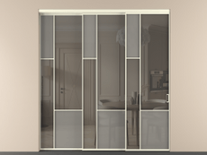 Перегородка Мозаик внутри проёма 3 створки с синхронным механизмом