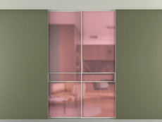 Перегородка Formato внутри проёма скрытое крепление в потолок 2 створки