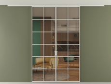 Перегородка Formato вдоль стены на потолок 2 створки