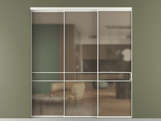 Перегородка Formato внутри проёма 3 створки с синхронным механизмом