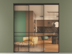 Перегородка Формато внутри проёма 3 створки с синхронным механизмом