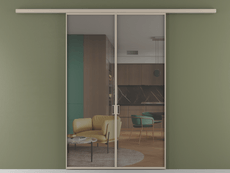 Перегородка Формато вдоль стены 2 створки