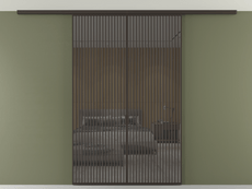 Перегородка Formato вдоль стены на потолок 2 створки