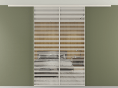 Перегородка Формато вдоль стены на потолок 2 створки