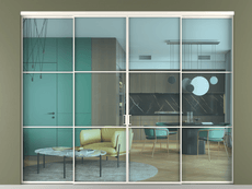 Перегородка Формато внутри проёма 4 створки