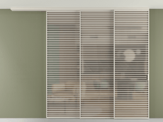 Перегородка Формато вдоль стены на потолок 3 створки с синхронным механизмом