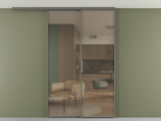 Перегородка Формато вдоль стены на потолок 2 створки с синхронным механизмом