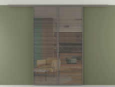 Перегородка Формато вдоль стены на потолок 2 створки