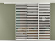 Перегородка Формато вдоль стены на потолок 3 створки с синхронным механизмом