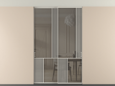 Перегородка Мозаик внутри проёма скрытое крепление в потолок 2 створки