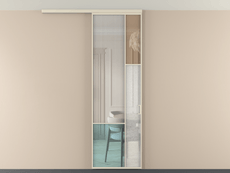 Перегородка Mosaic вдоль стены на потолок одностворчатая