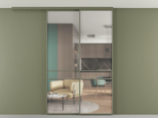 Перегородка Формато вдоль стены на потолок 2 створки с синхронным механизмом