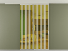 Перегородка Formato вдоль стены на потолок 2 створки с синхронным механизмом