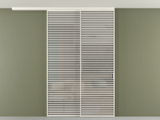 Перегородка Formato вдоль стены на потолок 2 створки с синхронным механизмом