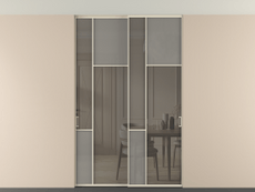 Перегородка Мозаик внутри проёма скрытое крепление в потолок 2 створки