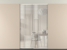 Перегородка Мозаик внутри проёма скрытое крепление в потолок 2 створки