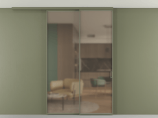 Перегородка Formato вдоль стены на потолок 2 створки с синхронным механизмом