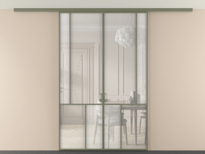 Перегородка Мозаик вдоль стены на потолок 2 створки