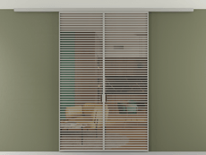 Перегородка Формато вдоль стены на потолок 2 створки