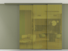 Перегородка Formato вдоль стены на потолок 3 створки с синхронным механизмом