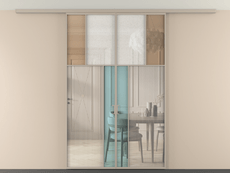 Перегородка Mosaic вдоль стены на потолок 2 створки