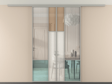 Перегородка Мозаик вдоль стены на потолок 2 створки