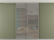 Перегородка Формато вдоль стены на потолок 2 створки с синхронным механизмом