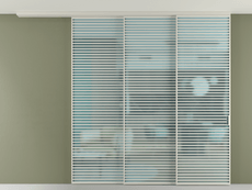 Перегородка Formato вдоль стены на потолок 3 створки с синхронным механизмом