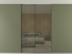 Перегородка Формато внутри проёма скрытое крепление в потолок 2 створки