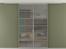 Перегородка Формато вдоль стены на потолок 2 створки