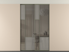 Перегородка Мозаик внутри проёма скрытое крепление в потолок 2 створки