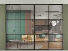 Перегородка Formato внутри проёма скрытое крепление в потолок 4 створки