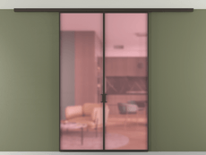 Перегородка Formato вдоль стены на потолок 2 створки