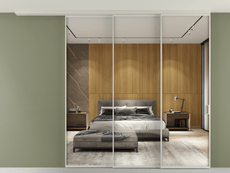 Перегородка Формато вдоль стены на потолок 3 створки с синхронным механизмом