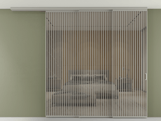 Перегородка Formato вдоль стены на потолок 3 створки с синхронным механизмом