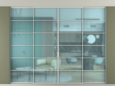 Перегородка Формато внутри проёма скрытое крепление в потолок 4 створки