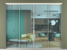 Перегородка Формато внутри проёма 4 створки