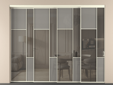 Перегородка Мозаик внутри проёма 4 створки с синхронным механизмом