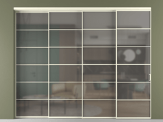 Перегородка Формато внутри проёма 4 створки с синхронным механизмом