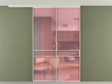 Перегородка Формато вдоль стены на потолок 2 створки с синхронным механизмом